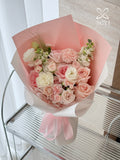 Blush Rose & Carnation Mixed Floral Bouquet｜FL‑130