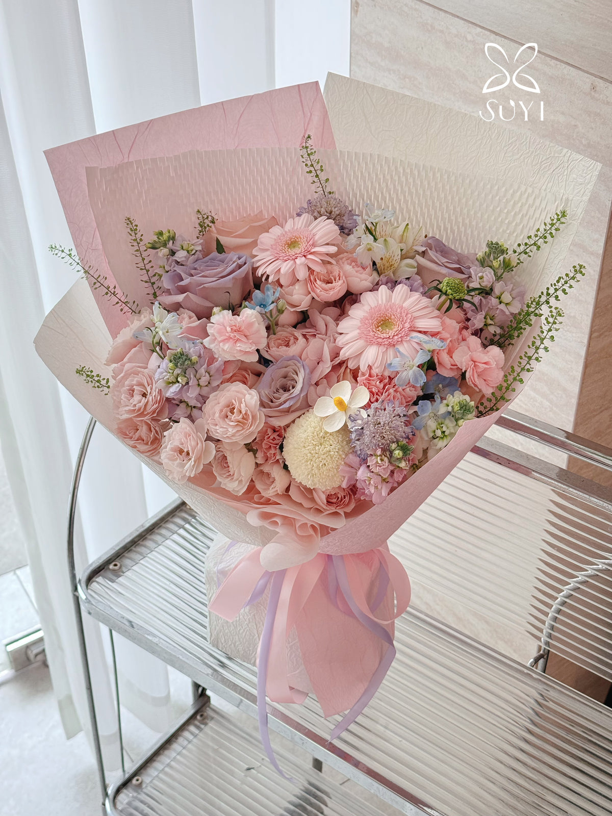 Blush Whisper Mixed Pink Purple Floral Bouquet｜FL-101